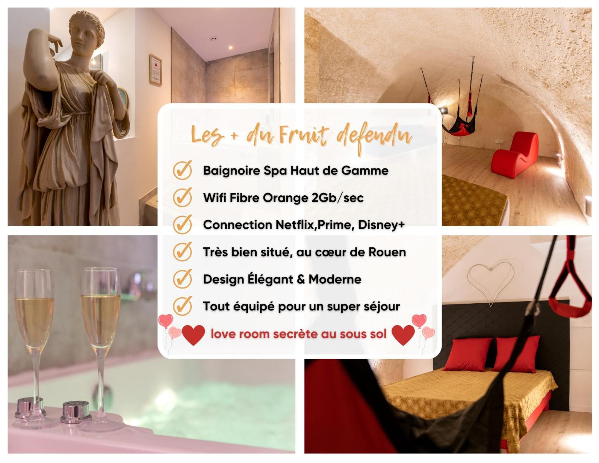 Le Fruit Defendu "Love Room" Jacuzzi Centre Ville Rouen Exterior foto
